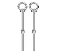 sourcing map Levantamiento Ojo Perno, 2 Juegos M6x120mm Ojo Perno con Tuerca Arandela 304 Inoxidable Acero Hombro Elevación Anillo Ojo Perno para Colgar Artículo