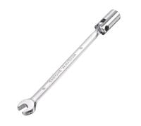 sourcing map Llave combinada de cabeza giratoria de 8 mm, llave inglesa de acero CR-V giratoria, cabeza torx, llaves de extremo abierto, llave de espejo para reparación de automóviles