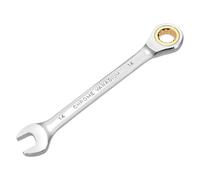 sourcing map Llave combinada de trinquete de 14 mm, métrica, 12 puntos, acero CR-V, alargado, doble caja, llaves de trinquete de extremo abierto con 72 dientes y herramienta de llave de engranaje