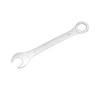 sourcing map Llave combinada delgada con extremo acodado de 6 puntas y extremo abierto en ángulo, sistema métrico de acero al carbono cromado espejo, 30 mm