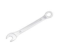 sourcing map Llave combinada delgada con extremo acodado de 6 puntas y extremo abierto en ángulo, sistema métrico de acero al carbono cromado espejo, 16 mm