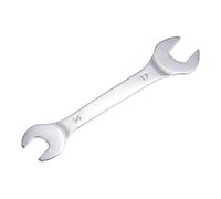 sourcing map Llave de extremo abierto delgada, 14 mm x 17 mm Métrica de acero de alto carbono cromado espejo