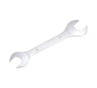 sourcing map Llave de extremo abierto delgada, 24 mm x 27 mm Métrica de acero de alto carbono cromado espejo