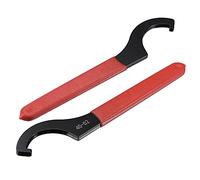 sourcing map Llave de gancho en C para tuerca redonda de 45-52 mm, con mango rojo antideslizante, 2 unidades