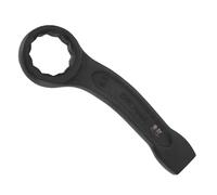 sourcing map Llave de impacto de 41 mm 45# de acero para rociar 6 puntos, llave de golpe plana con anillo de inclinación, llave de mango curvado, herramienta de golpeo para reparación de automóviles