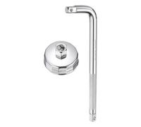 sourcing map Llave de tapa de filtro de aceite, 14 flautas de 64 mm de diámetro interior, 1/2 pulgada, unidad cuadrada de acero CR-V con barra de doblado, herramienta de extracción de enchufe de