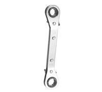 sourcing map Llave de trinquete reversible de doble extremo de caja, 11 mm x 13 mm, acero CR-V, 25 grados, métrica, doble cabeza, 12 puntos, 24 dientes, llave de carraca ajustable, gris plateado