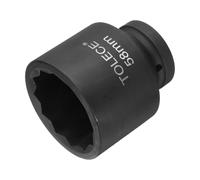 sourcing map Llave de vaso de impacto de 1 pulgada, 58 mm, 12 puntos, acero CR-MO de 80 mm de longitud, tamaños métricos estándar