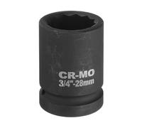 sourcing map Llave de vaso de impacto de 12 puntos de 3/4 pulgadas de 28 mm para reparación de automóviles, fácil extracción