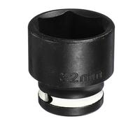 sourcing map Llave de vaso de impacto poco profunda de 6 puntos de 1/2 pulgada, 32 mm métrico CR-V, eje hexagonal de acero para reparación de máquinas, color blanco y negro