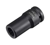 sourcing map Llave de vaso de impacto profundo de 19 mm, 12 puntos, acero CR-MO de 78 mm de longitud, tamaños métricos