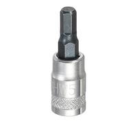 sourcing map Llave de vaso hexagonal de 1/4 pulgadas H5 S2 de acero hexagonal para destornillador de cabeza hexagonal CR-V, adaptador de enchufe de acero para reparación de tuercas hexagonales de eje