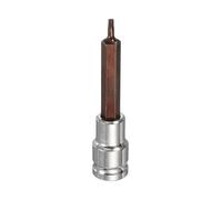sourcing map Llave de vaso Torx de 1/2 pulgada T20 S2 de acero de 6 puntos de cabeza larga, adaptador de enchufe de acero CR-V para reparación de tuercas hexagonales de eje automático en el hogar