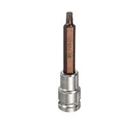 sourcing map Llave de vaso Torx de 1/2 pulgada T35 S2 de acero de 6 puntos de cabeza larga, adaptador de enchufe de acero CR-V para reparación de tuercas hexagonales de eje automático en el hogar