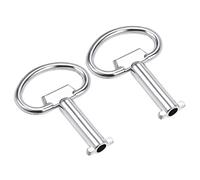 sourcing map Llave del Gabinete Eléctrico, Agujero de 5,5 mm Aleación de Zinc, Llave de Seguridad de la Caja del Medidor de Agua, 2 Piezas