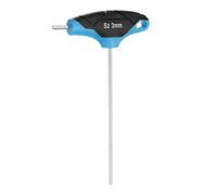 sourcing map Llave hexagonal con mango en T de 3 mm y 125 mm de largo métrico S2 de acero, llave hexagonal interior, herramienta de reparación para mantenimiento automotriz del hogar, azul y negro