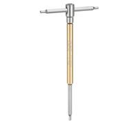 sourcing map Llave hexagonal deslizante con mango en T de 2,5 mm CR-V métrico de 3 vías para reparaciones del hogar, mantenimiento mecánico, amarillo plateado