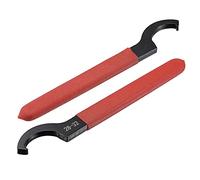 sourcing map Llave inglesa con gancho en C, portabrocas para tuerca redonda de 28-32mm, con mango antideslizante rojo, 2 uds.