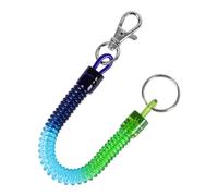 sourcing map Llavero Anillo con Cadena 8,7" Verde Azul Muelle estirado Enrollado metálico Correa de Cuerda cordón