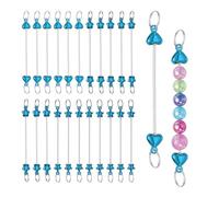 sourcing map Llavero con cuentas de corazón, flor y estrella, llavero desmontable en blanco para hacer colgantes, manualidades, talla única, Plástico, No es una piedra preciosa
