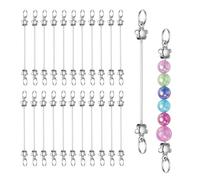 sourcing map Llavero con cuentas de flores, llavero desmontable en blanco, talla única, Plástico, No es una piedra preciosa