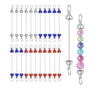 sourcing map Llavero con cuentas en forma de corazón, barra de llavero desmontable en blanco para hacer colgantes, manualidades, talla única, Plástico, No es una piedra preciosa
