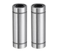 sourcing map LM8LUU - 2 rodamientos lineales de 8 mm de diámetro, 15 mm de diámetro exterior de 45 mm de longitud, rodamientos lineales de doble cara de goma sellados de acero para máquina CNC