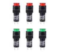 sourcing map Luces indicadoras CA 220 V, NXD-211 Bombilla de neón roj verde, montaje en panel empotrado 2/5" 10 mm, 6 piezas