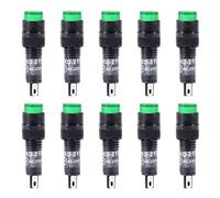 sourcing map Luces indicadoras CA 220 V, NXD-215 LED verde, montaje en panel empotrado 5/16 8 mm, 10 piezas
