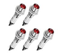 sourcing map Luz indicadora CC 24 V, roja, montaje en panel de carcasa de metal 5/16" 8 mm 5 piezas