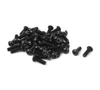 sourcing map M 2,5 x 8 mm de cabeza rosca hexagonales con arandelas negro 50 piezas