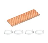 sourcing map M.2 Calor Disipador Kit Puro Cobre 70x21x3mm para M.2 2280 SSD Laptop con Autoadhesiva Cinta y 4uds de Goma Anillos