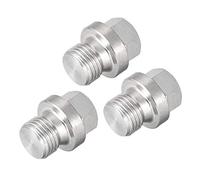 sourcing map M Macho Exterior Hexagonal Cabeza Tapón - 304 Acero Inoxidable Sólida Rosca Corrosión Resistente Tapón Tubería Montaje M10 x 1, 3 paquetes