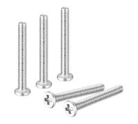 sourcing map M1.2-0.25 x 10 mm, 20 tornillos planos de cabeza redonda de acero inoxidable 304 Phillips Drive Tornillos de máquina para conexión de muebles