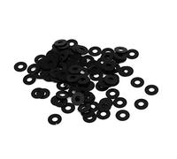 sourcing map M1,4 x 4mm x 0,3mm Metal Planas Arandelas Espaciadores Juntas Sujetador Negro 100 Piezas