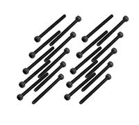 sourcing map M1.6x20mm Tornillo moleteado perno de aleación de acero de cabeza hueca hexagonal 20pcs negro