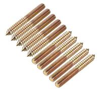 sourcing map M10 Colgador Pernos Longitud 3-1/8"(80mm) Doble Cabeza Pernos Autorroscantes Tornillo 10mm Madera Junta Muebles Patas 10 Piezas