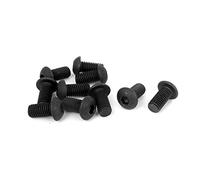 sourcing map M10 x 20mm Acero De Aleación Zócalo De Maleficio Botón Cabezas De Tornillos Negro 10 Piezas