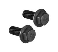 sourcing map M10 x 25 mm, tornillos de brida hexagonales, rosca izquierda, acero al carbono de grado 8,8, 2 unidades, color negro