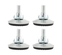 sourcing map M10 x 30 x 50mm Tornillo Muebles Antideslizamiento Nivelación Pies Piso Rosca Vástago Protector Ajustable Nivelador con Tuercas T para Silla Pata 4uds