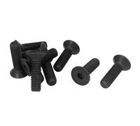 sourcing map M10 X 35mm Tornillos De Cabeza Plana Avellanado Hexagonal Métricas 10Pcs Negro
