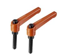 sourcing map M10x40mm Palanca de pomo de sujeción ajustable Trinquete de roscado Perno de rosca macho 2uds