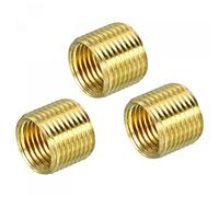 sourcing map M12 a M10 Insertos Roscados, 3pcs Reductora Tuerca Rosca Latón Adaptadores Manga Tornillo Conversión Tuerca Roscado Tubo Acoplador Conector Tubería Accesorio, 10mm Largo