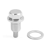 sourcing map M12 x 1,5 Magnético Tornillo de Vaciado del Cárter de Aceite del Motor para Coche Aluminio Tono Plata