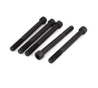 sourcing map M12 x 120 mm 12,9 aleación de acero hexagonal cabeza hueca tornillo negro 5 uds