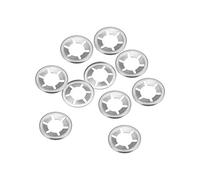 sourcing map M14 Estrella Bloqueo Arandela 13,5mm ID 28mm OD Interno Diente Bloqueo Arandelas Empuje Bloqueo Velocidad Clip 304 Inoxidable Acero 10 Piezas