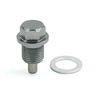sourcing map M14 X 1,25 Tornillo Magnéctico para Drenaje de Carter de Aceite con Arandela para Motor de Coche Aluminio Gris