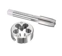 sourcing map M16 x 1,5 mm métrico Tap and Die Set, HSS Macho de rosca de máquina con herramienta de aleación de acero redondo