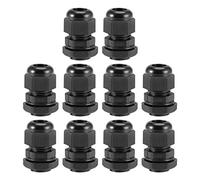 sourcing map M16x1.5 Cable Abrazadera 4mm-8mm Cable Agujero Impermeable Nylon Junta Ajustable Contratuerca con Arandela Negro 10Uds