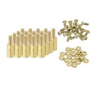 sourcing map M2.5 - Juego de 20 tuercas espaciadoras hexagonales de latón macho, juego de 20 tuercas de tornillo de columna hexagonal M2.5 x 9+6, separador roscado para placa base Raspberry Pi PCB DIY